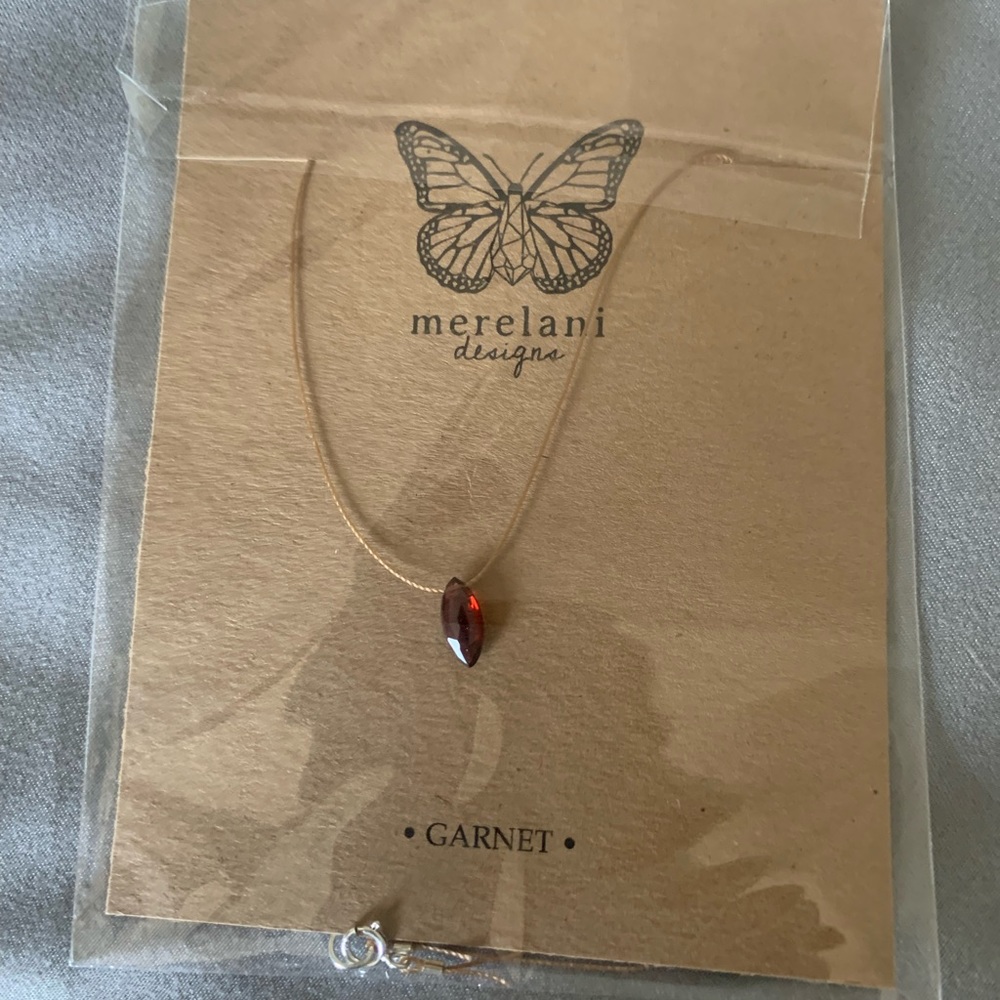 Garnet Teardrop Necklace